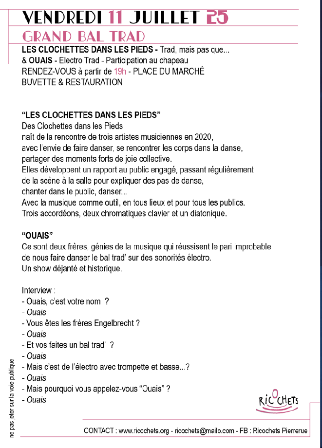 Bal Trad : Ouais ! Des clochettes dans les pieds !!! 